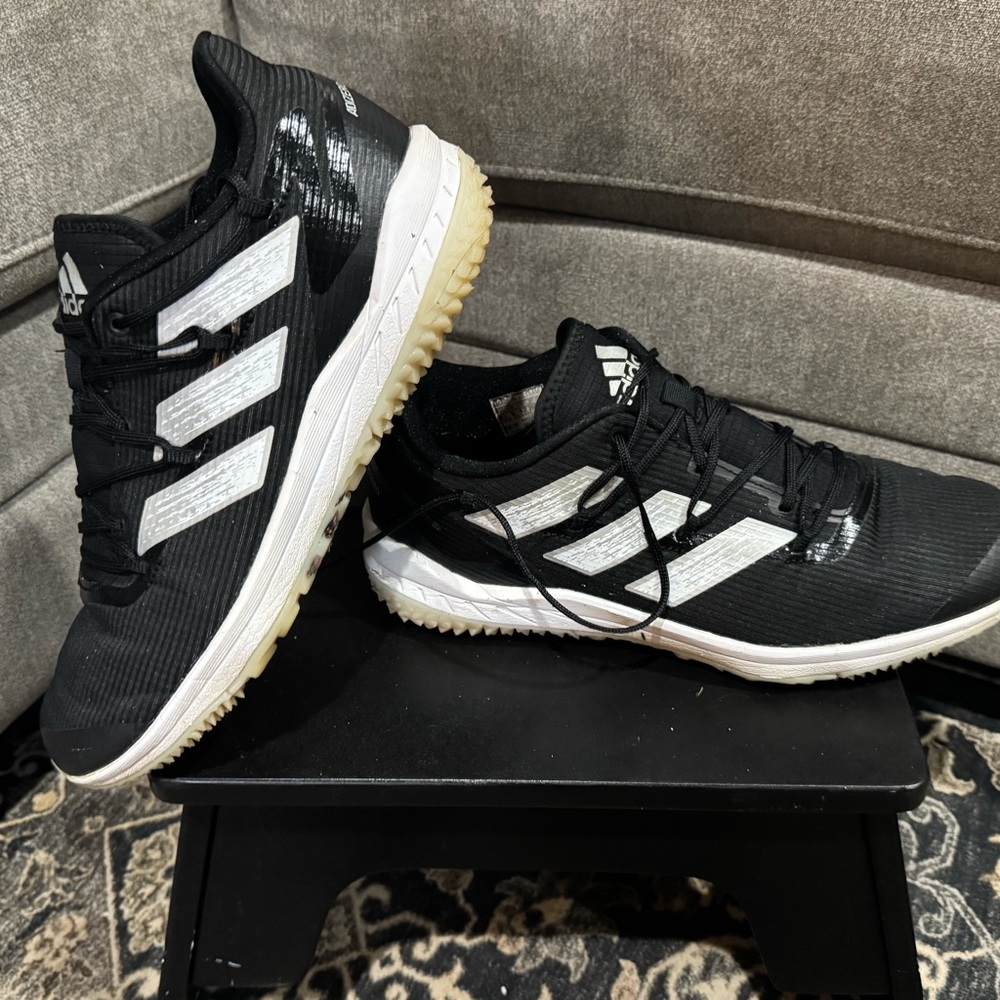 Adidas baseball turf shoes Men's Black and White